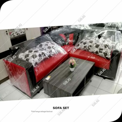 MR Sofa Jasmine 22 Sudut Merah Hitam